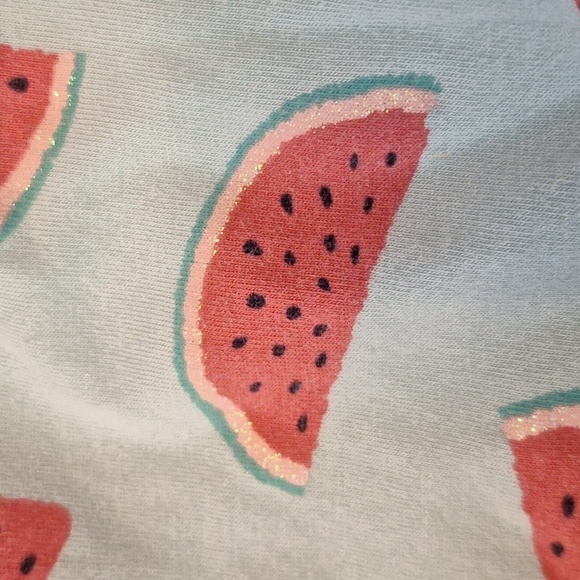 GIRLS 4/5 BLUE AND WATERMELON PRINT LEGGINGS - Picture 3 of 3